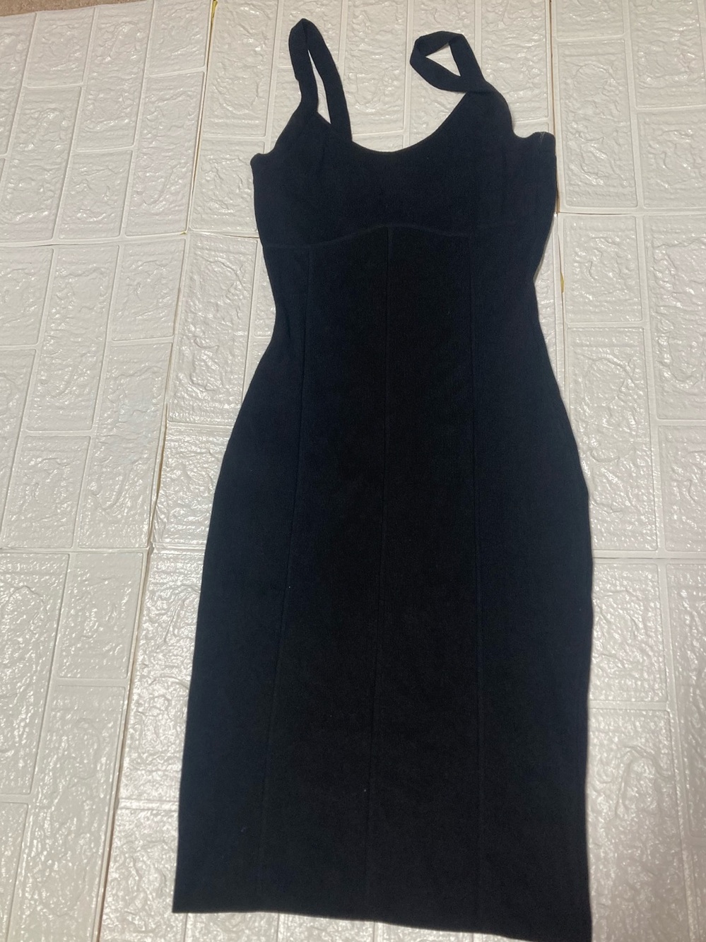 intempo size small Black Ribbed Midi Dress with Thick Straps
